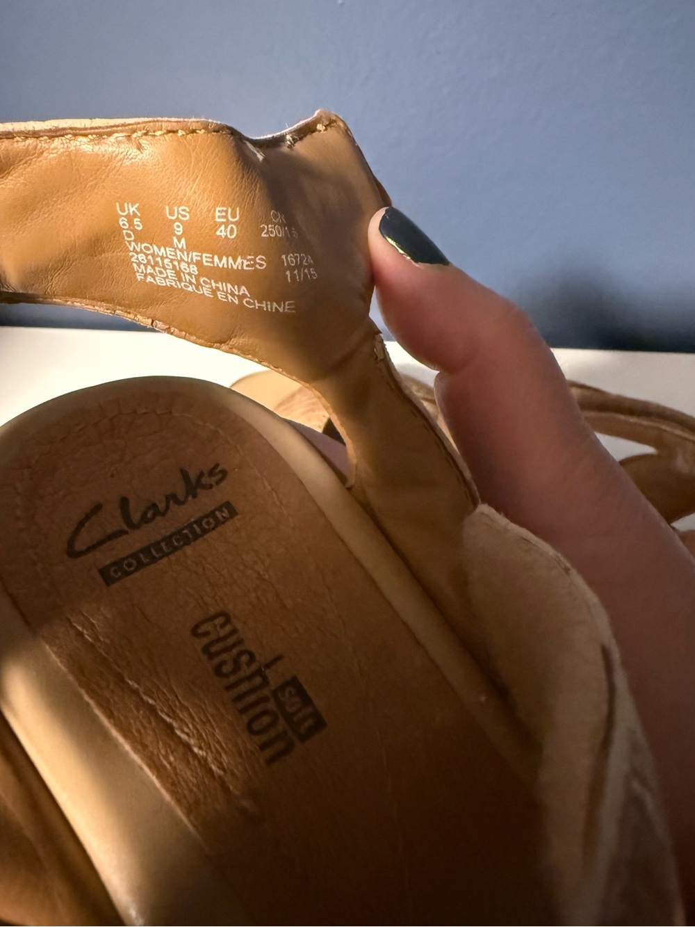 Clarks Hazelle Alba Tan Leather Snake Print Wedge Platform Comfort Sandal 9 - Picture 7 of 8